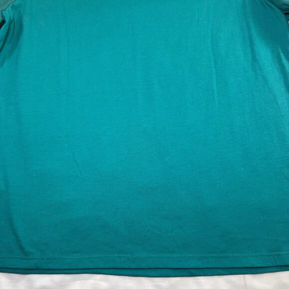 ENGLISH FACTORY Top Size M Teal Green Mini Ruffle Puff Sleeve Crew Neck T-Shirt - Picture 9 of 13